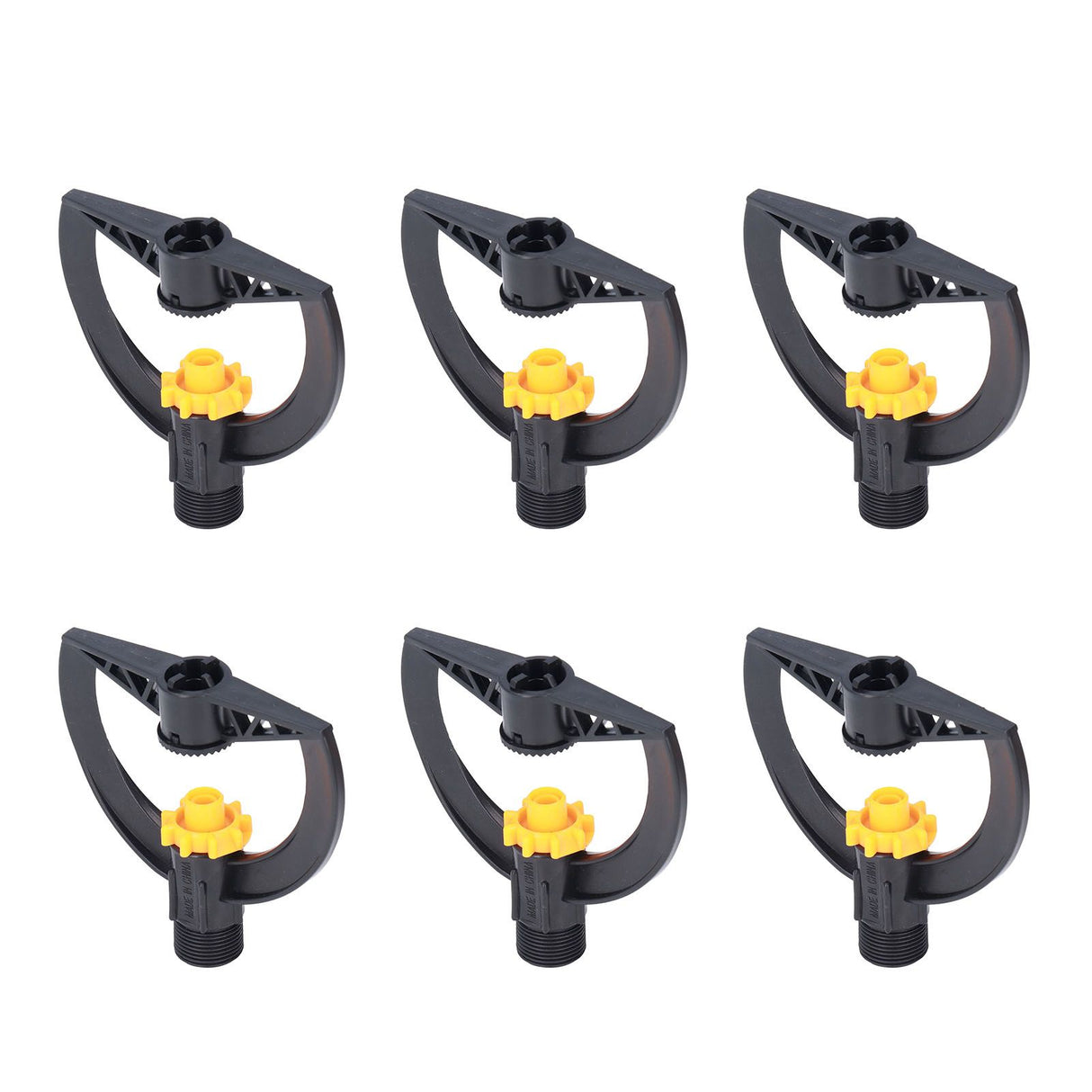 6pcs Irrigation Sprinkler Nozzle G3/4 Male Thread Plastic Black for Agricultural Base Greenhouse