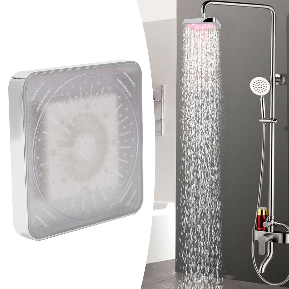 6in LED Shower Head with 7 Colors Changing Innovative Top Shower Sprayer for Bathroom HomeColorful