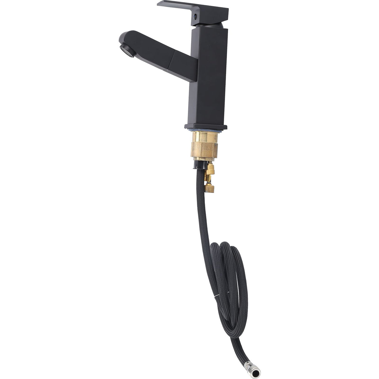 G1/2 Pull Out Faucet Cold Hot Mixer Water Tap with Pull‑Down Sprayer for Bathroom Hotel
