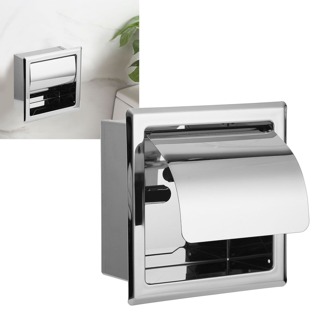 Mirror Surface Toilet Paper Holder Stainless Steel Paper Towel Rack Toilet Tissue Rack for Home Hotel Bathroom