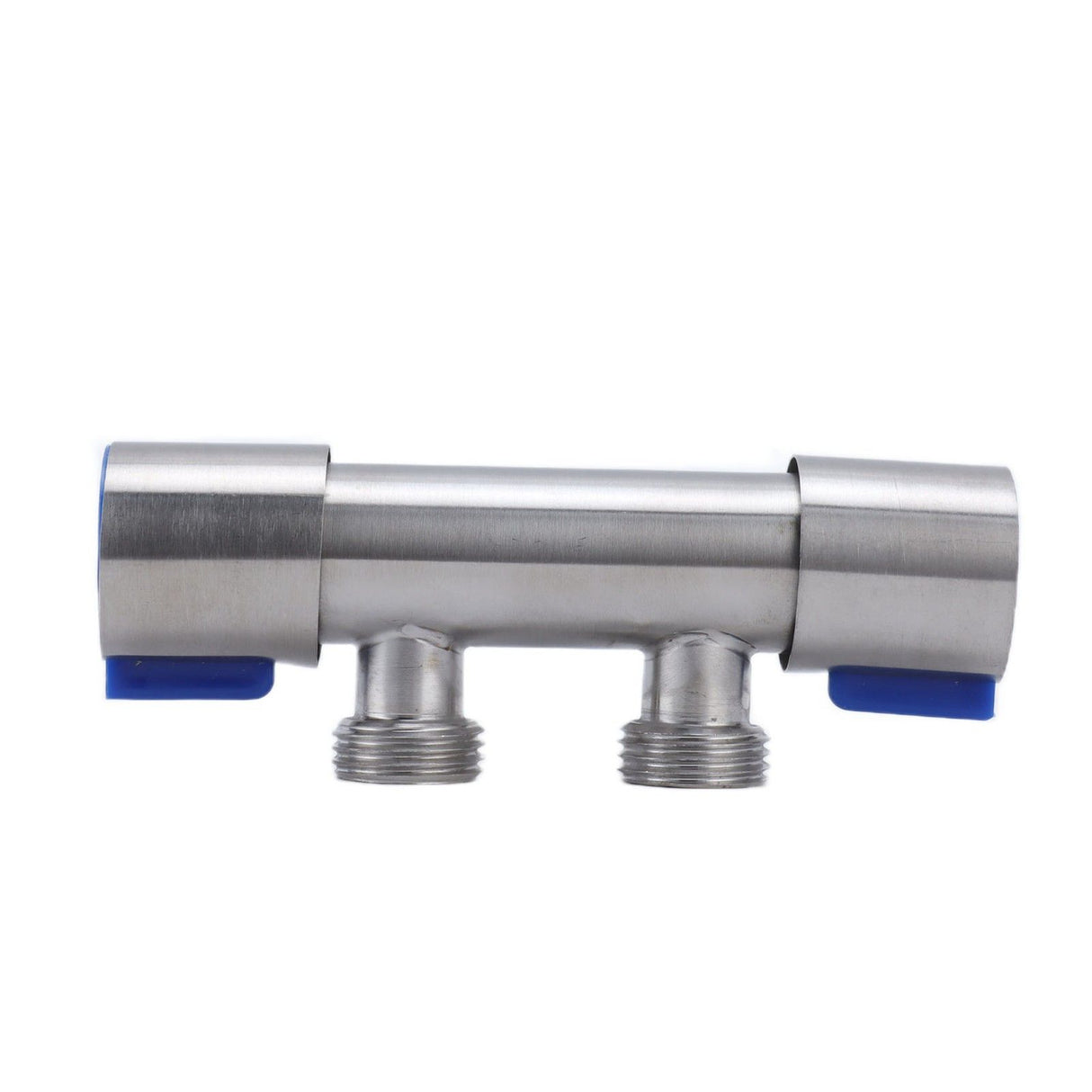 G1/2 Stainless Steel 1 Inlet 2 Outlet Angle Valve Double Handle Double Control Cold Water Tap