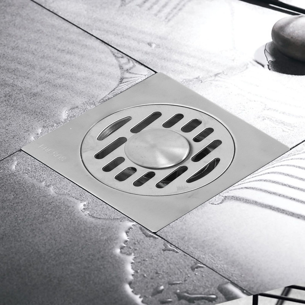 Stainless Steel Floor Drain Self Sealing Washing Machine Floor Strainer for Kitchen BathroomHigh Gloss Dual Use