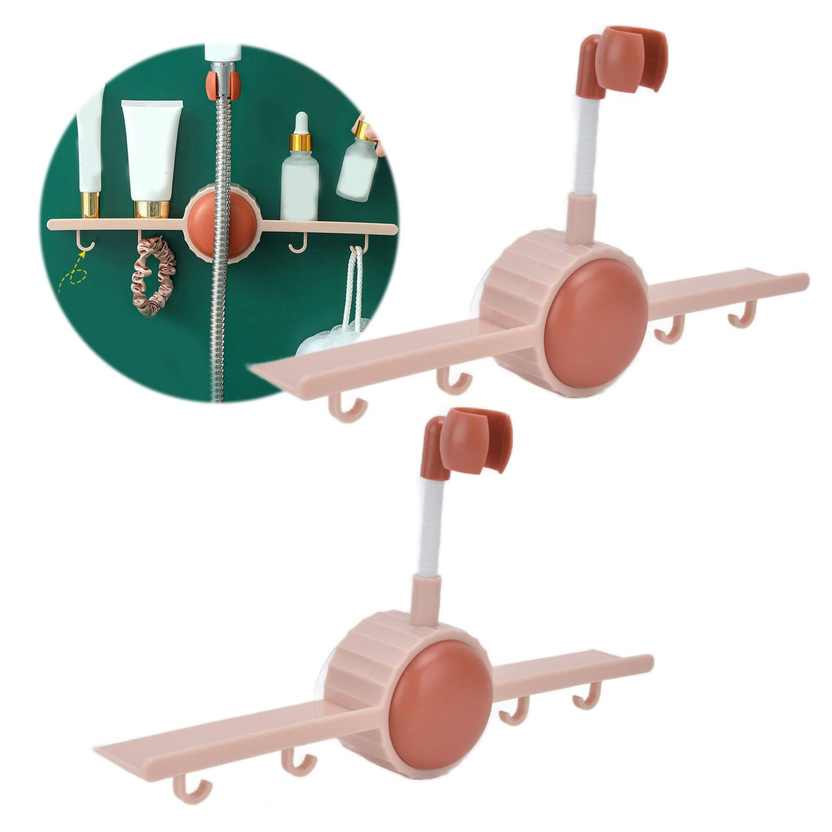 2Pcs Shower Head Holder Angle Adjustable Waterproof Moistureproof Shower Rack Hanging