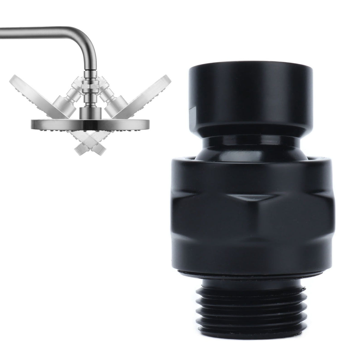 G1/2 Top Shower Adapter Adjustable Copper Shower Head Holder Home Bathroom Accessory Black