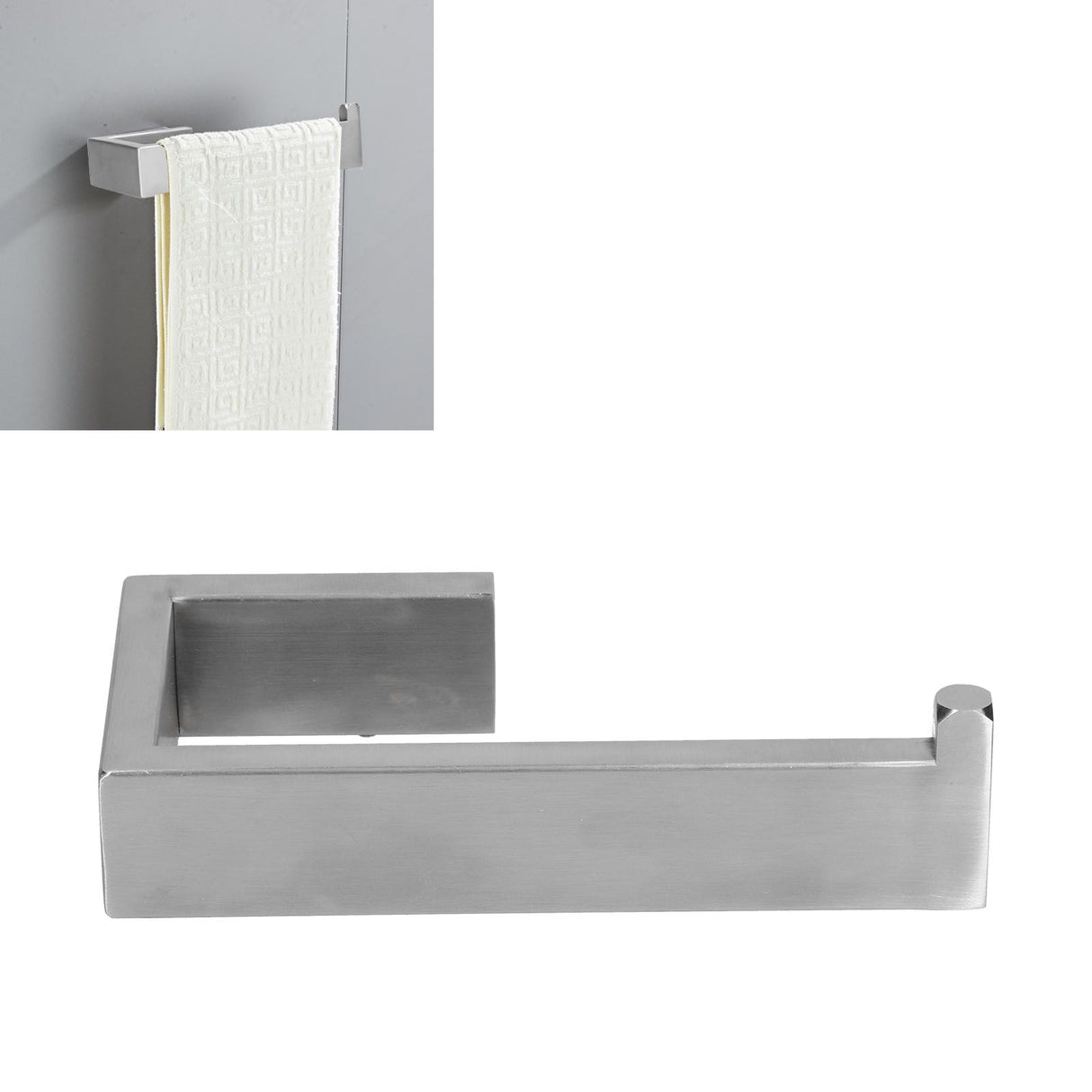 Towel Bar Quadrate Design Stainless Steel Rack Modern Style Bath Accessories for Kitchen Hotel