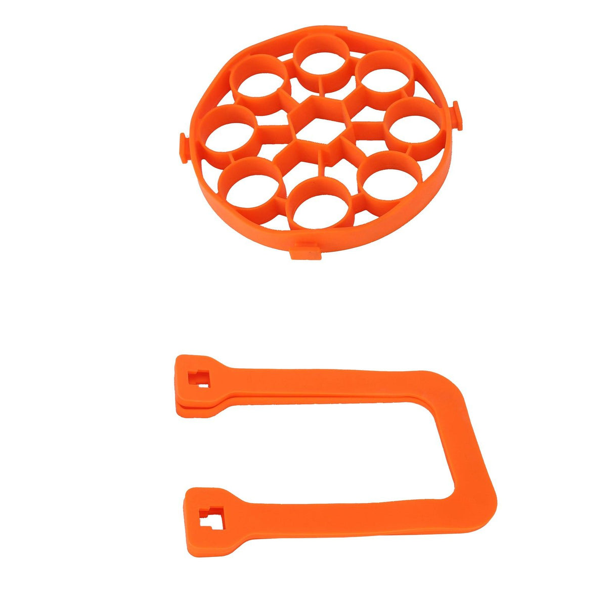 9Hole Silicone Egg Steamer Rack AntiScalding Pressure Cooker Sling Heat Insulation Pad(Orange )