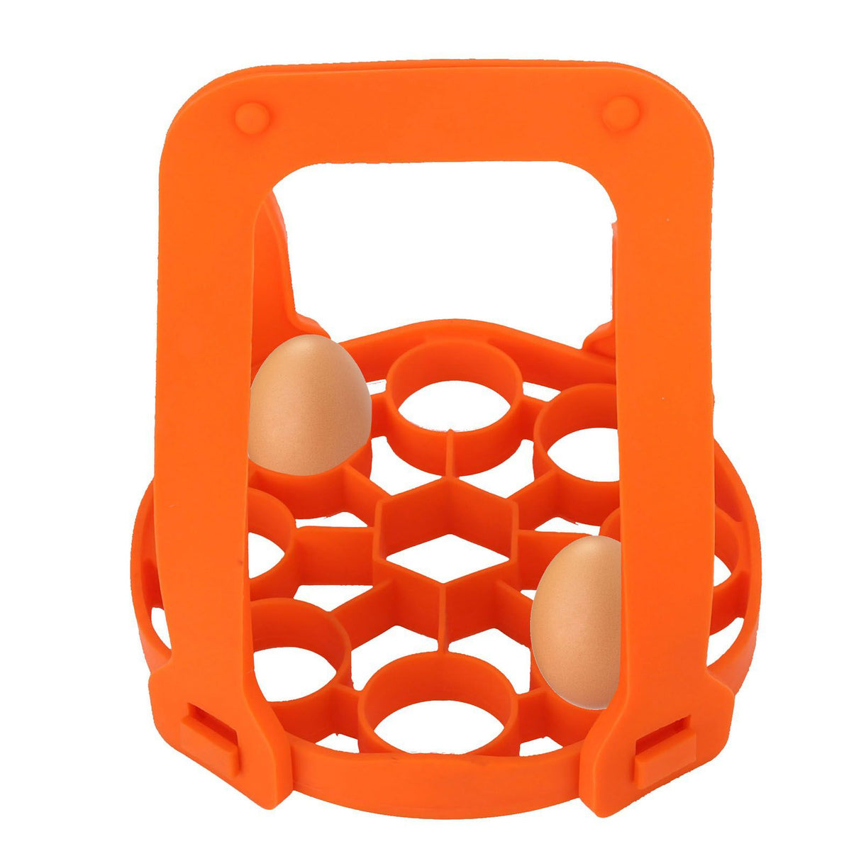 9Hole Silicone Egg Steamer Rack AntiScalding Pressure Cooker Sling Heat Insulation Pad(Orange )