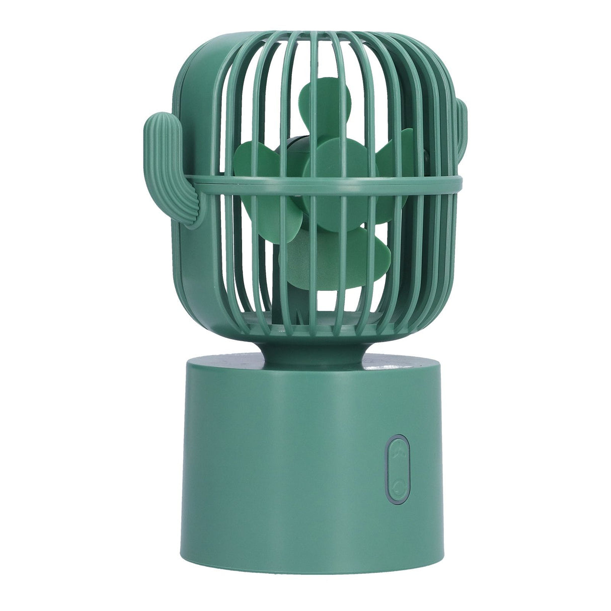 Mini Fan Cactus Shape Shaking Head Low Noise USB Charging Office Student Desktop Fan for Home Office