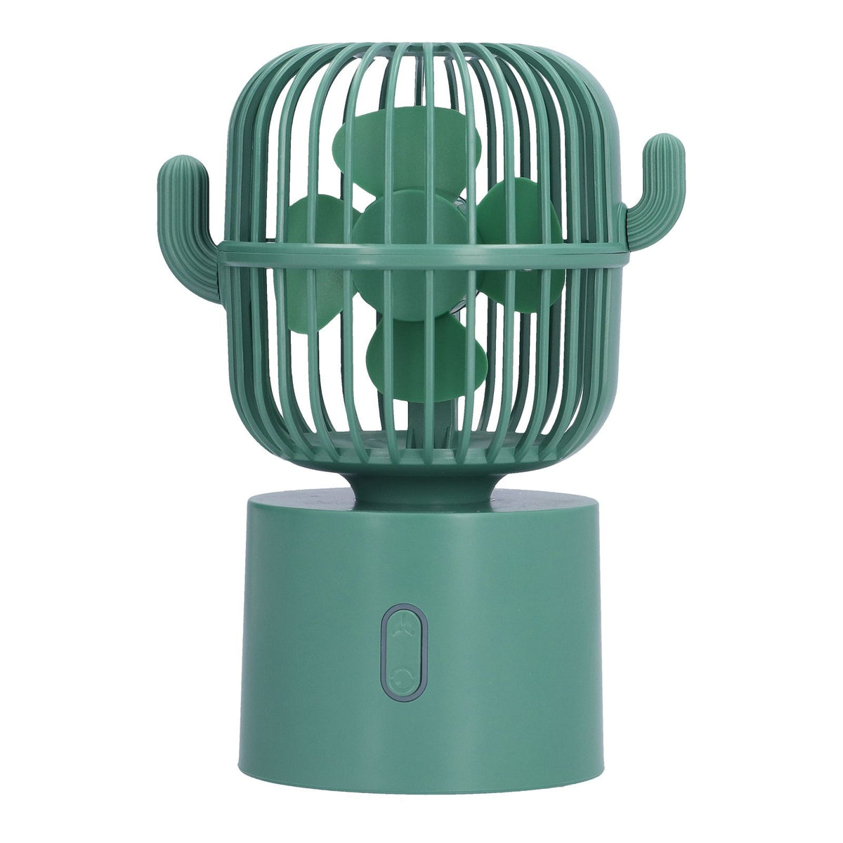 Mini Fan Cactus Shape Shaking Head Low Noise USB Charging Office Student Desktop Fan for Home Office
