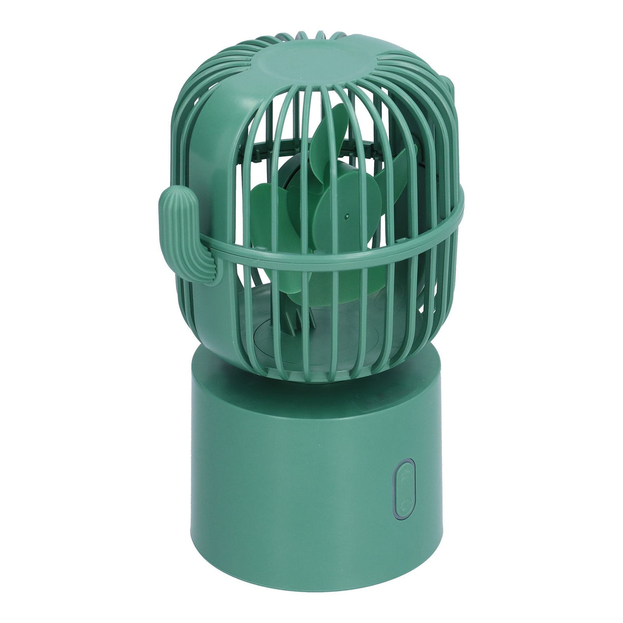 Mini Fan Cactus Shape Shaking Head Low Noise USB Charging Office Student Desktop Fan for Home Office