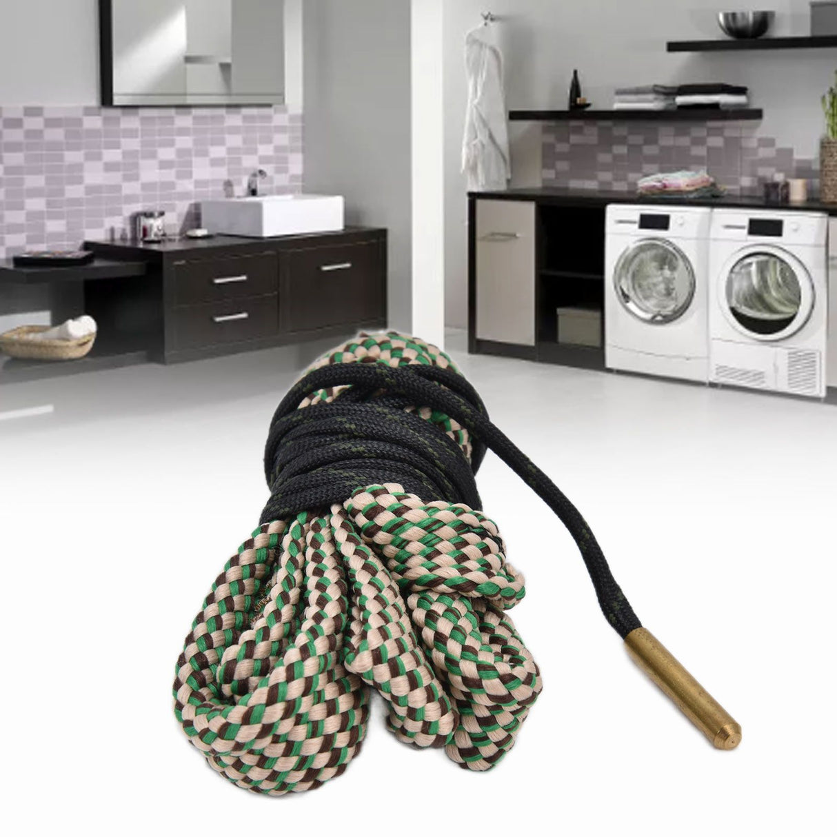 195cm Bore Cleaning Rope Reusable Machine Washable Cotton Cloth Bore Cleaner AccessoryG04:7.62mm