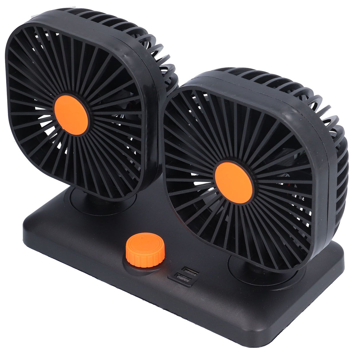 Car Air Cooling Fan Dual Head USB Universal Cooling Device 360 Degree Adjustable Square Low Noise Car Accessories