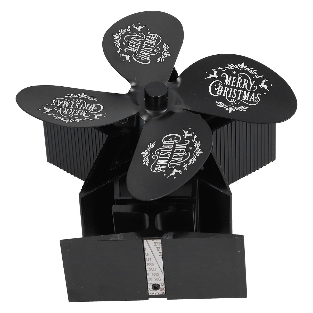 Stove Fans 4 Blades Heat Powered Low Noise High Temperature Resistant Fireplace Fan for HomeBlack