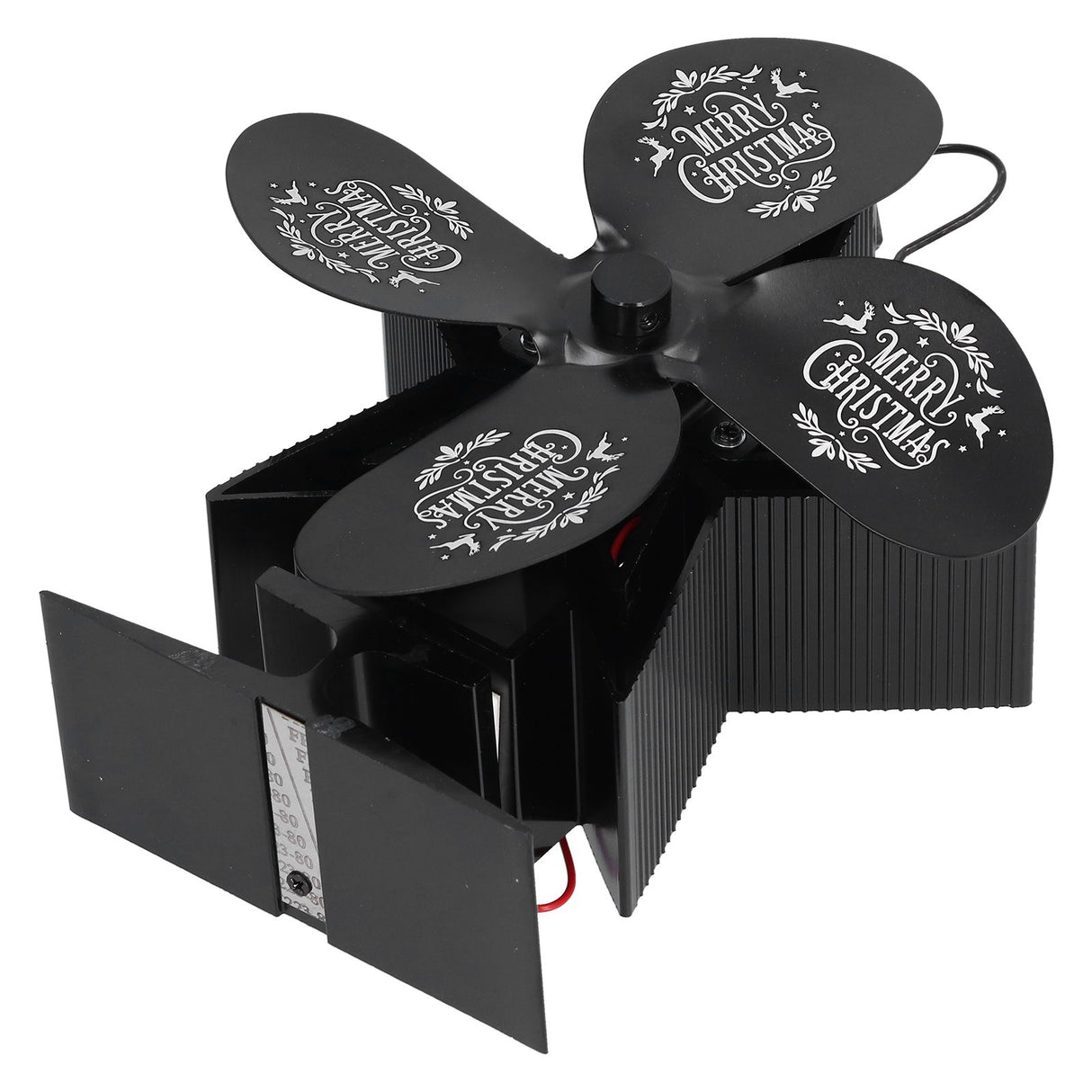 Stove Fans 4 Blades Heat Powered Low Noise High Temperature Resistant Fireplace Fan for HomeBlack