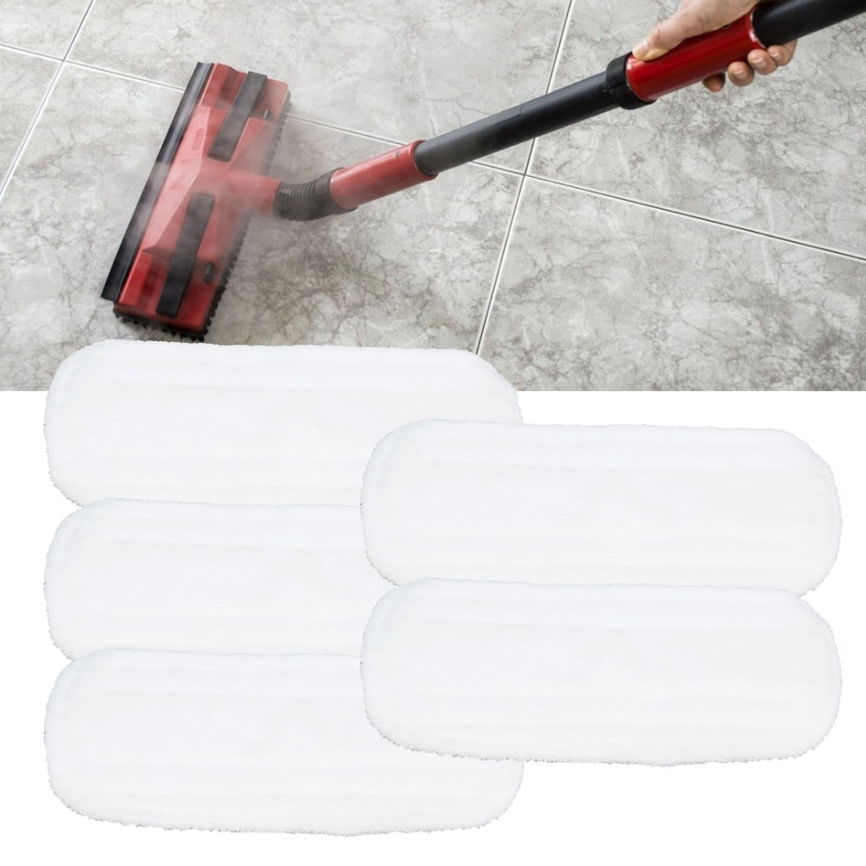 5PCS Microfiber Mop Pads Reusable Mop Head Cleaning Pads Replacement for Secura EM‑516