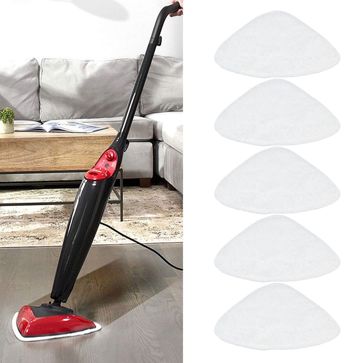 5PCS Fiber Mop Pads Steam Cleaning Pad Cloth Accessory Fits for Vileda Steam Mop Cleaner