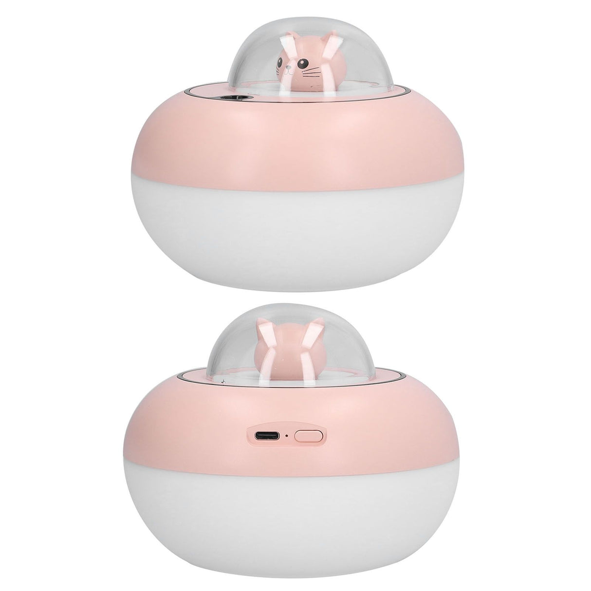 300ml LED Desk Humidifier White Pink USB Powered Mute Colorful Large Capacity Air Humidifier for Home Office