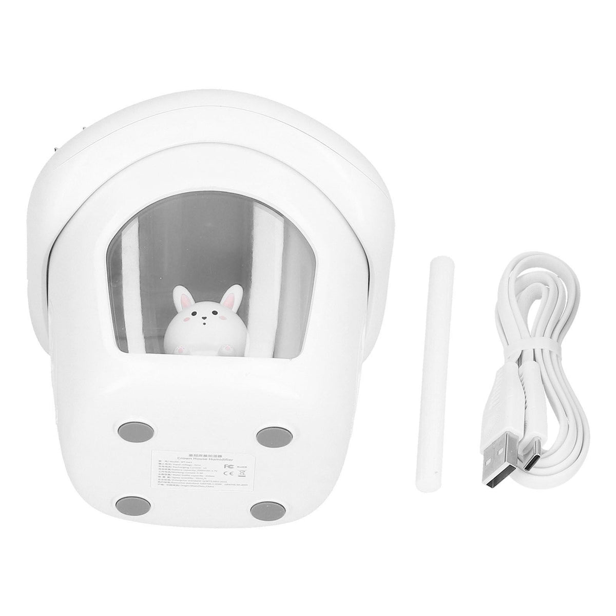 Air Humidifier USB Charging 2 Gears Smart Portable Desk Humidifier with 350ml Visible Water TankWhite