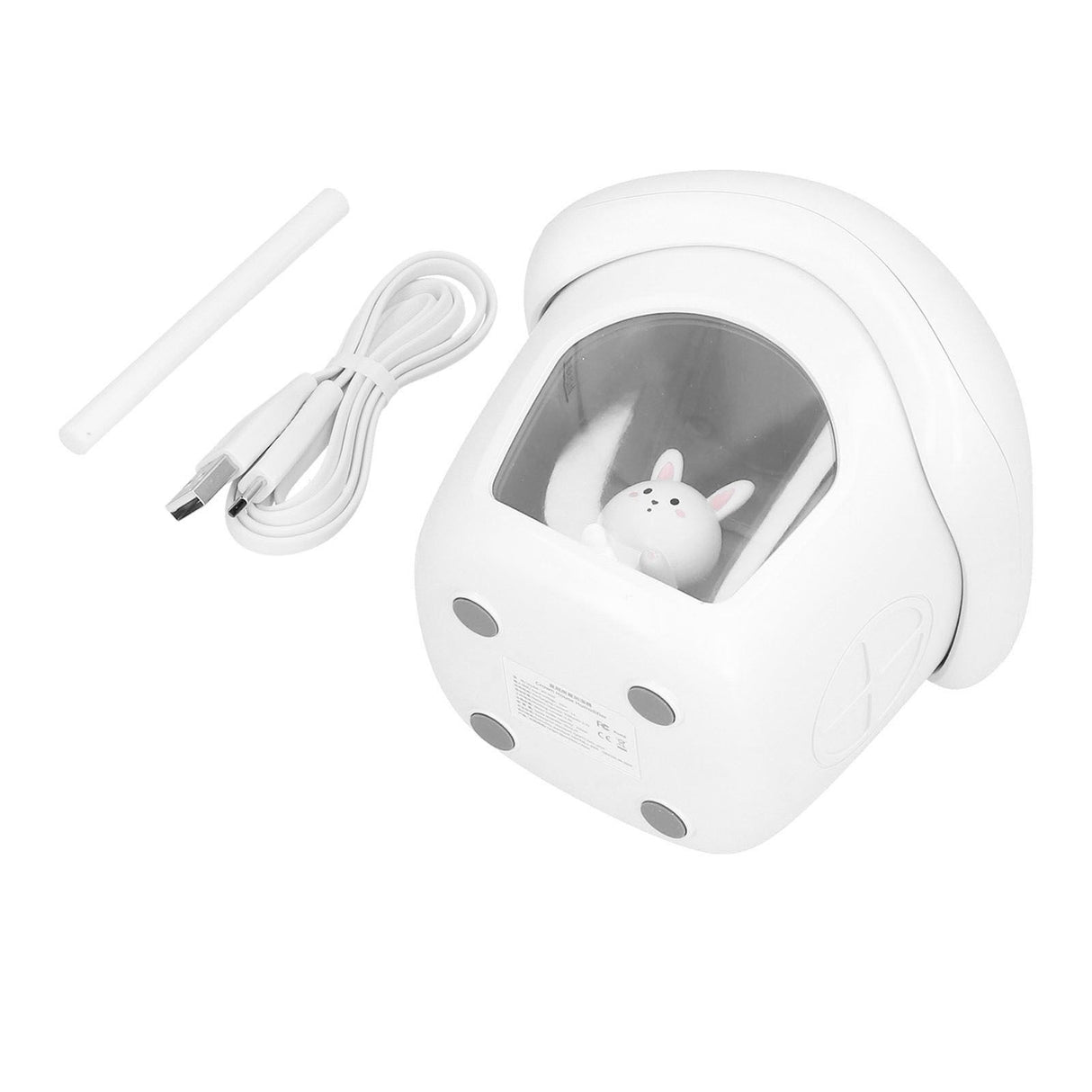 Air Humidifier USB Charging 2 Gears Smart Portable Desk Humidifier with 350ml Visible Water TankWhite
