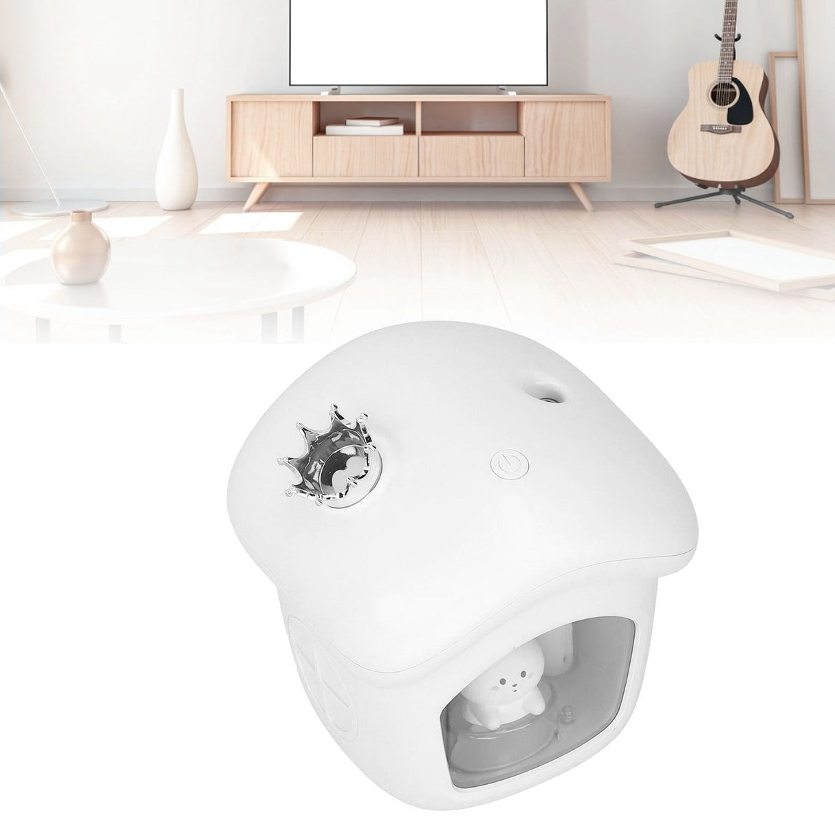 Air Humidifier USB Charging 2 Gears Smart Portable Desk Humidifier with 350ml Visible Water TankWhite