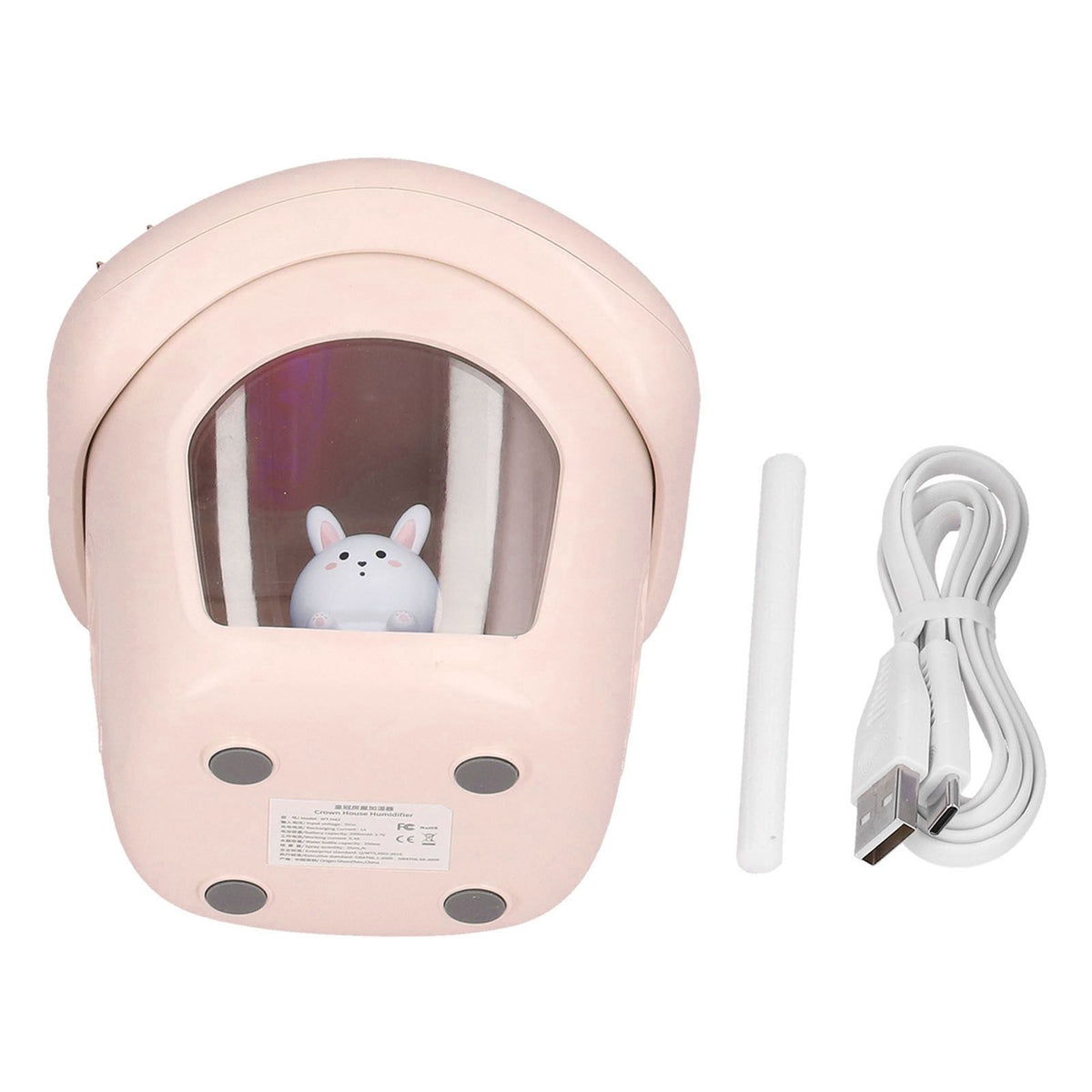 Air Humidifier USB Charging 2 Gears Smart Portable Desk Humidifier with 350ml Visible Water TankPink