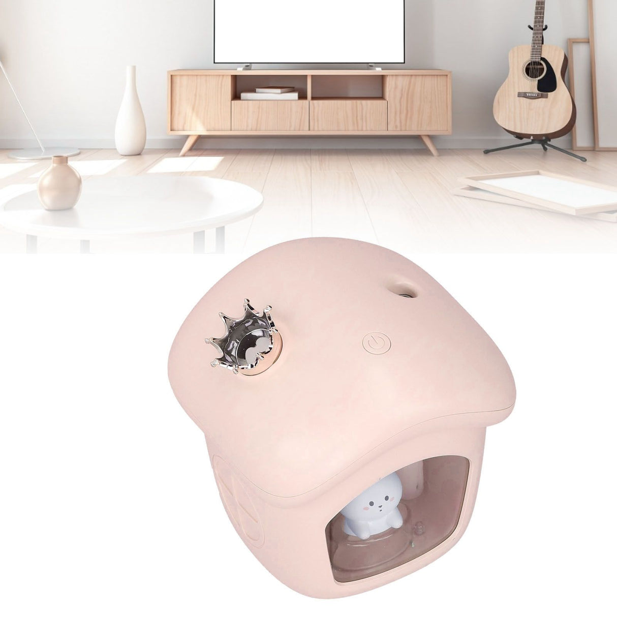 Air Humidifier USB Charging 2 Gears Smart Portable Desk Humidifier with 350ml Visible Water TankPink