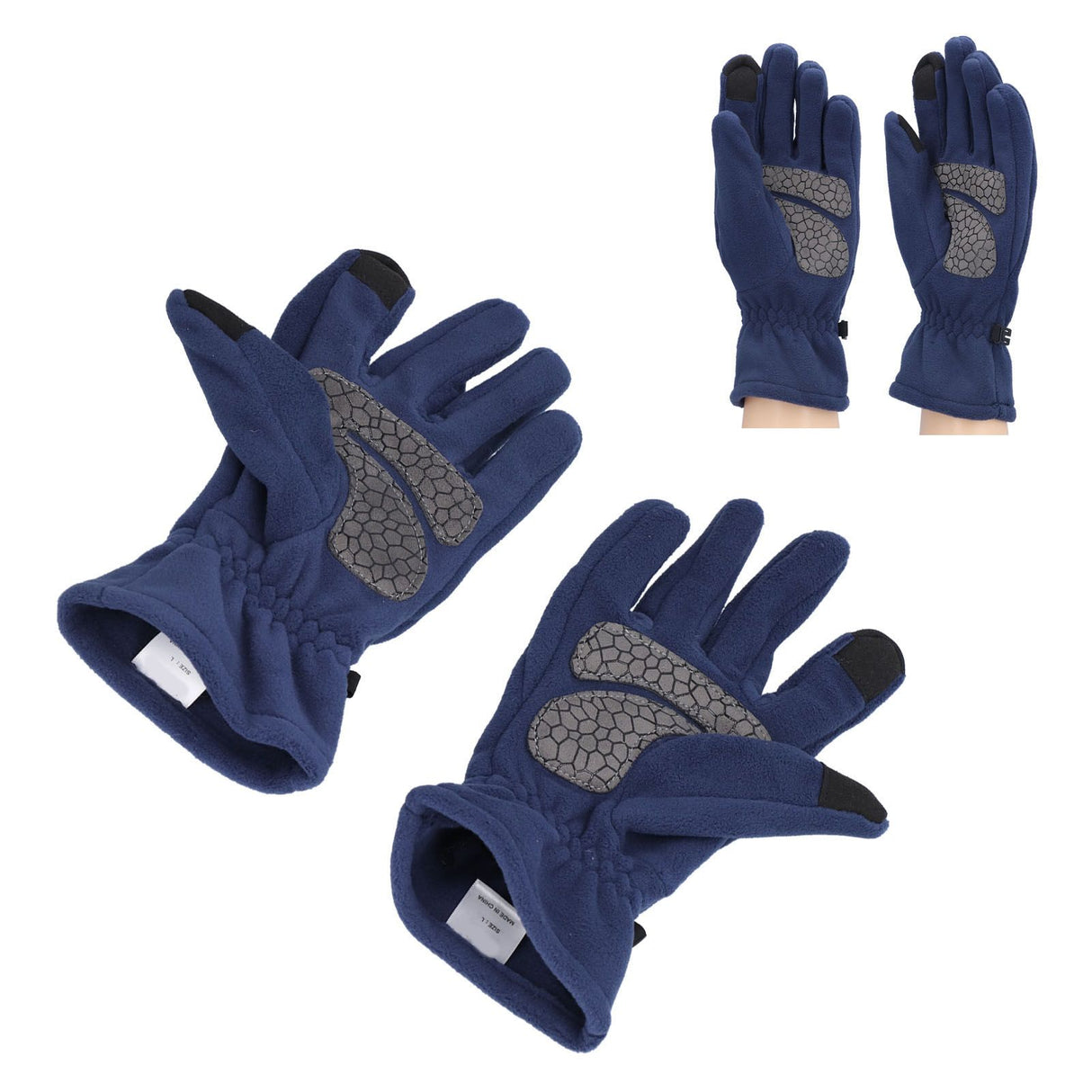 Windproof Gloves Induced Wearable Thickened Non Slip Blue Winter Gloves for Outdoor RidingS