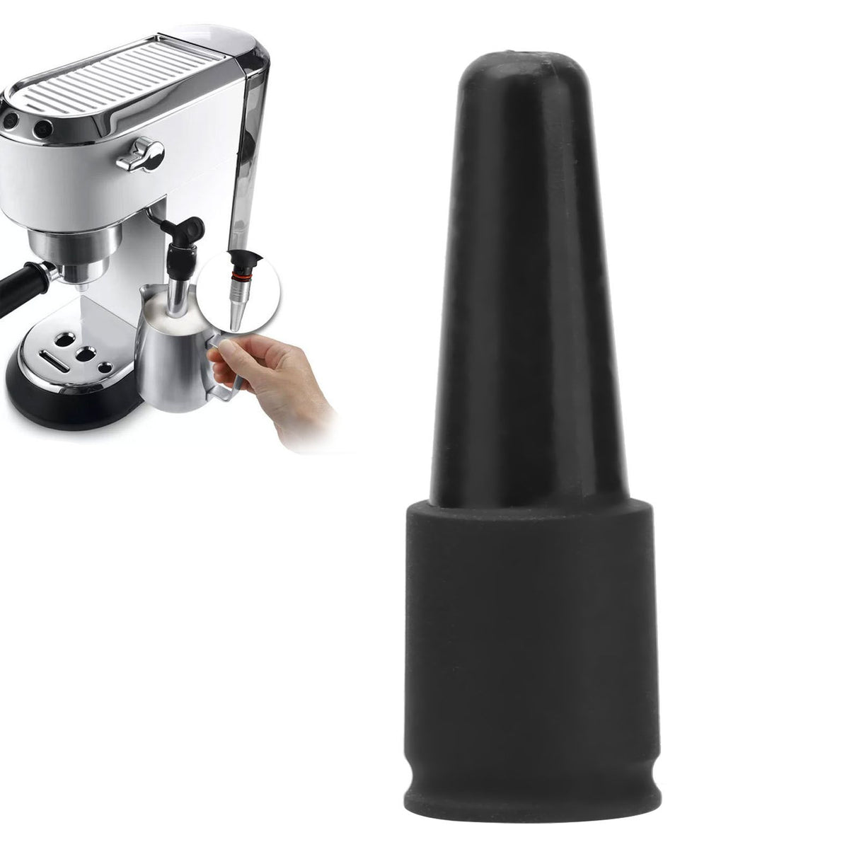 Coffee Machine Steam Nozzle 1 Hole Silicone Milk Foam Spout Replacement for DeLonghi Coffee Maker