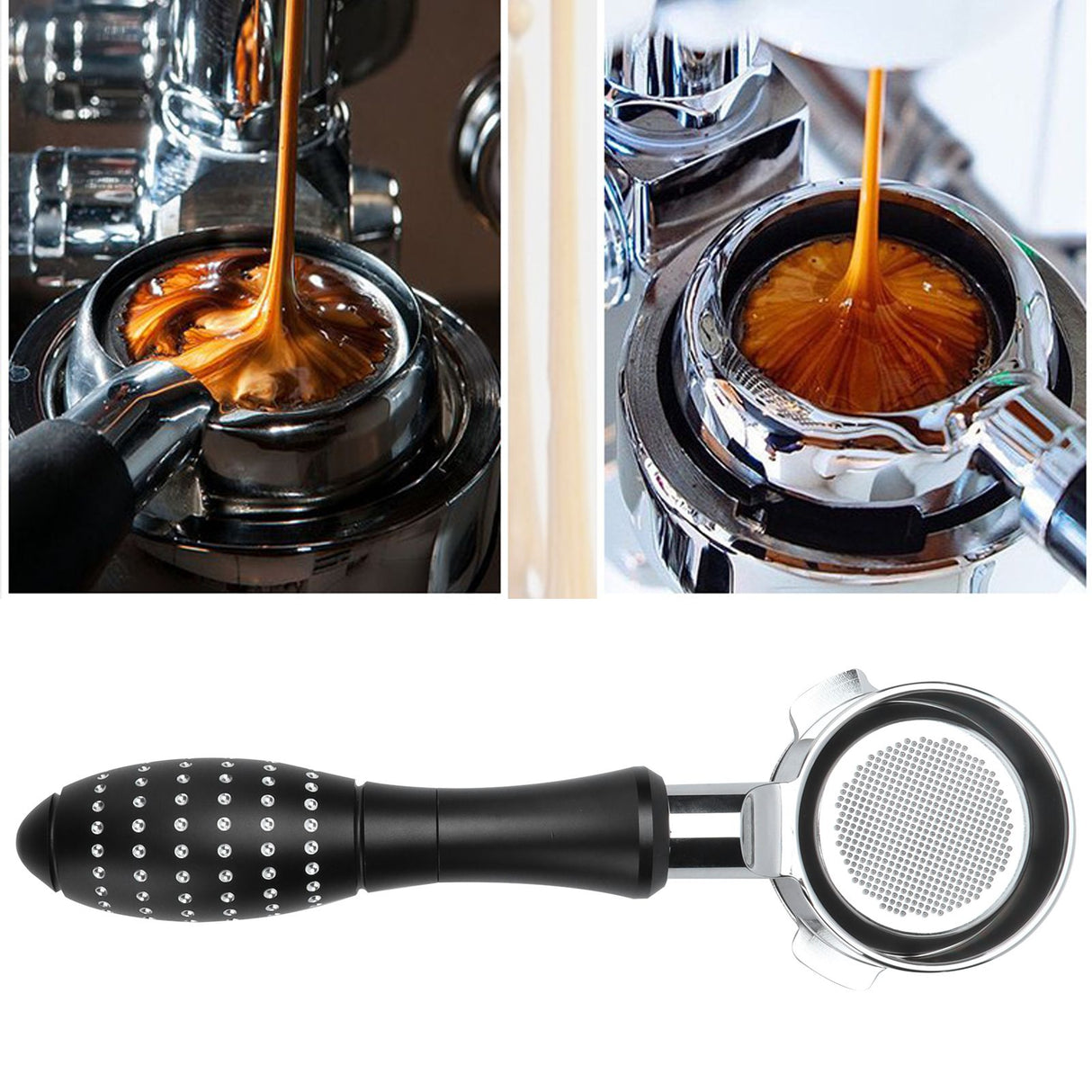 Bottomless Portafilter Frosted Texture Fine Filter Bowl Food Grade Material Comfortable 54mm Coffee Handle Bottomless