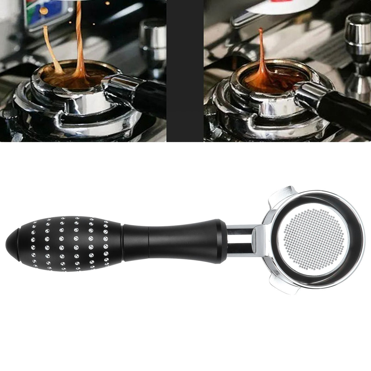Bottomless Portafilter Frosted Texture Fine Filter Bowl Food Grade Material Comfortable 54mm Coffee Handle Bottomless