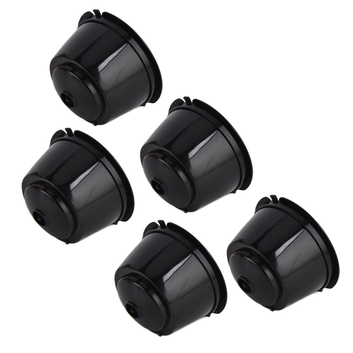 5Pcs 50ml Coffee Capsule Reusable Coffee Filter Cup with Spoon for DOLCE GUSTO Coffee MachineBlack