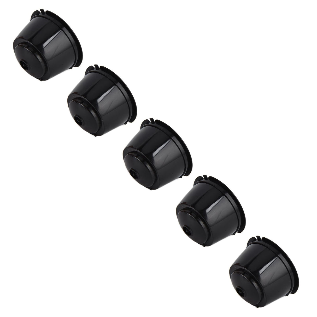 5Pcs 50ml Coffee Capsule Reusable Coffee Filter Cup with Spoon for DOLCE GUSTO Coffee MachineBlack