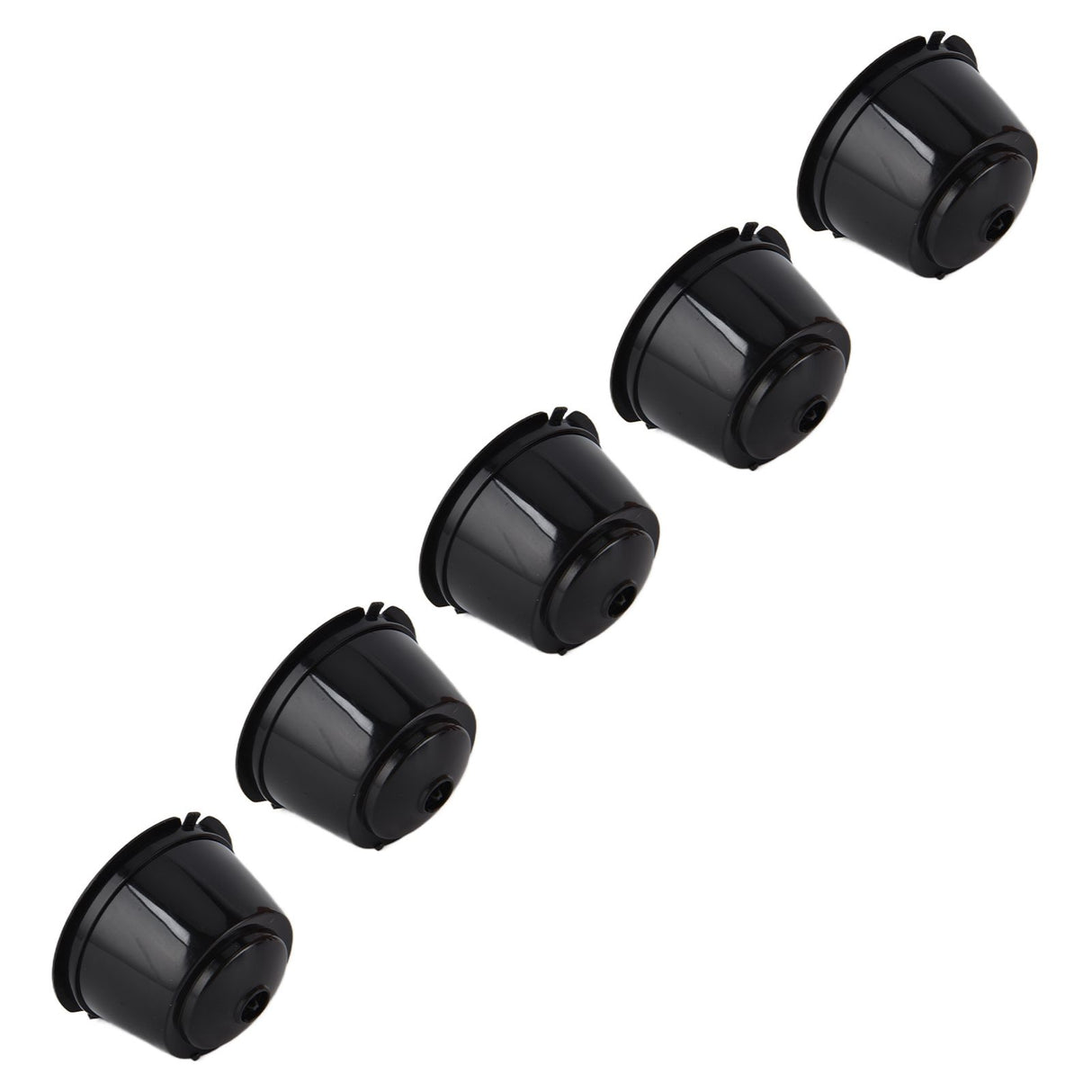 5Pcs 50ml Coffee Capsule Reusable Coffee Filter Cup with Spoon for DOLCE GUSTO Coffee MachineBlack