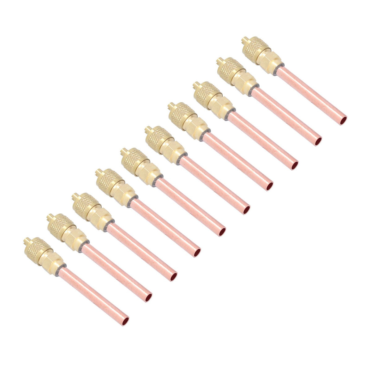 10Pcs 1/4SAE HVAC Filling Access Valves Air Conditioner Brass Check Valve for R22 R12 R134