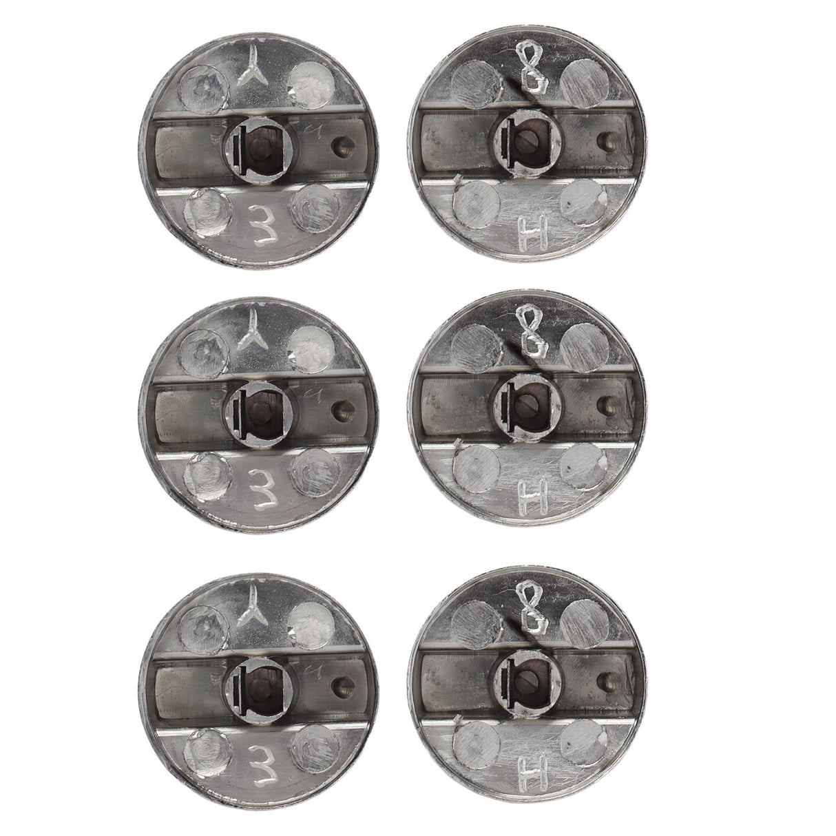 6Pcs 8mm Rotate Knob Zinc Alloy Control Knob Replacement for Kitchen Range Gas Stove Microwave Oven0°
