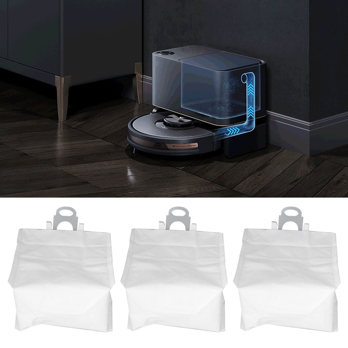 3Pcs Fiber Dust Bag Replacement Accessory Fit for ROIDMI EVE Plus Series Vacuum Cleaner