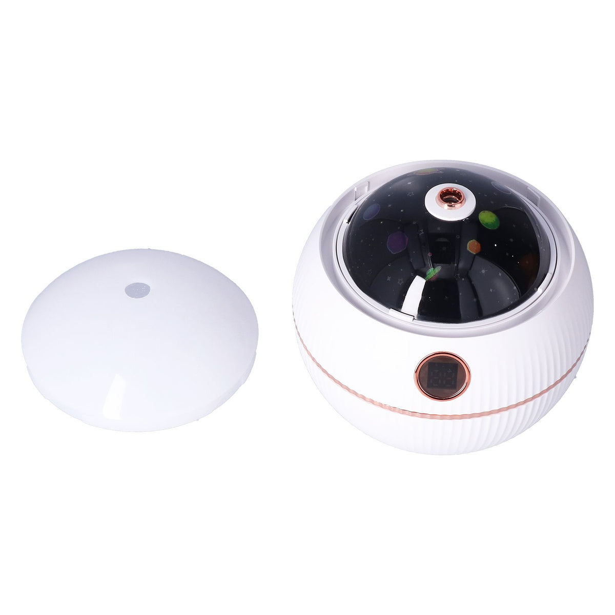 550ML Spherical Humidifier Mini Portable Star Projection Humidifier for Home Bedroom USB ChargingWhite