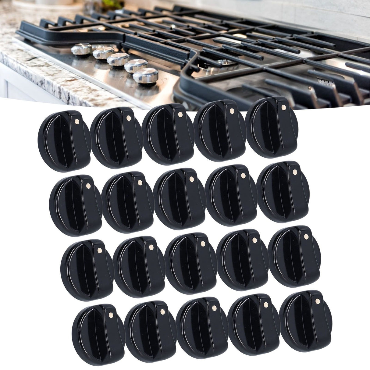 20PCS 8mm Universal Kitchen Range Control Knob ABS for Gas Stove Microwave Oven Water Heater