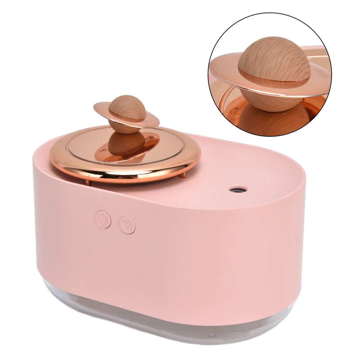 2 in 1 Rotating Planet Humidifier USB Charging Cordless Mute Spray Humidification for Home 1200MAHPink