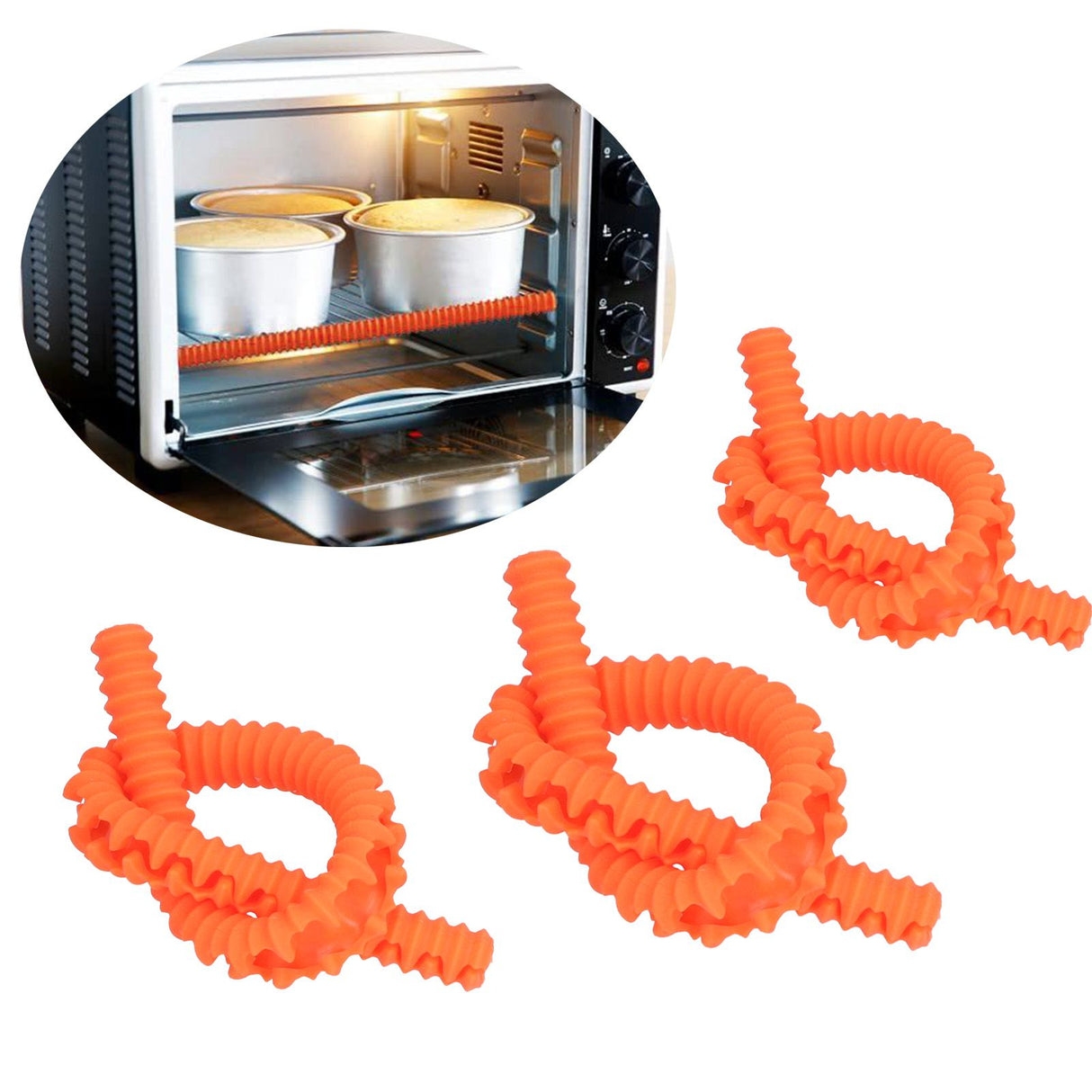 3Pcs Oven Shelf Cover Silicone Anti Scalding Oven Rack Protector for Microwave OvenOrange