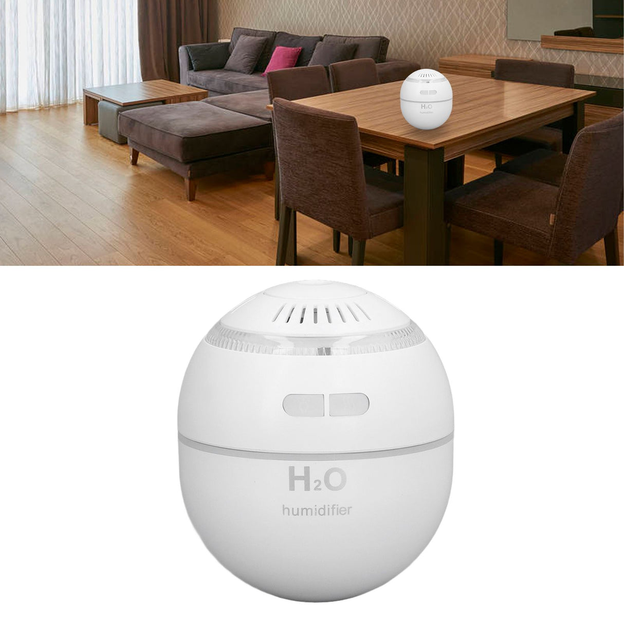 Household Ball Shaped Humidifier Colorful RGB Light Humidifier Mini Water Replenishing Air HumidifierWhite
