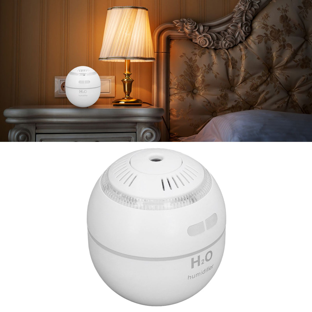 Household Ball Shaped Humidifier Colorful RGB Light Humidifier Mini Water Replenishing Air HumidifierWhite