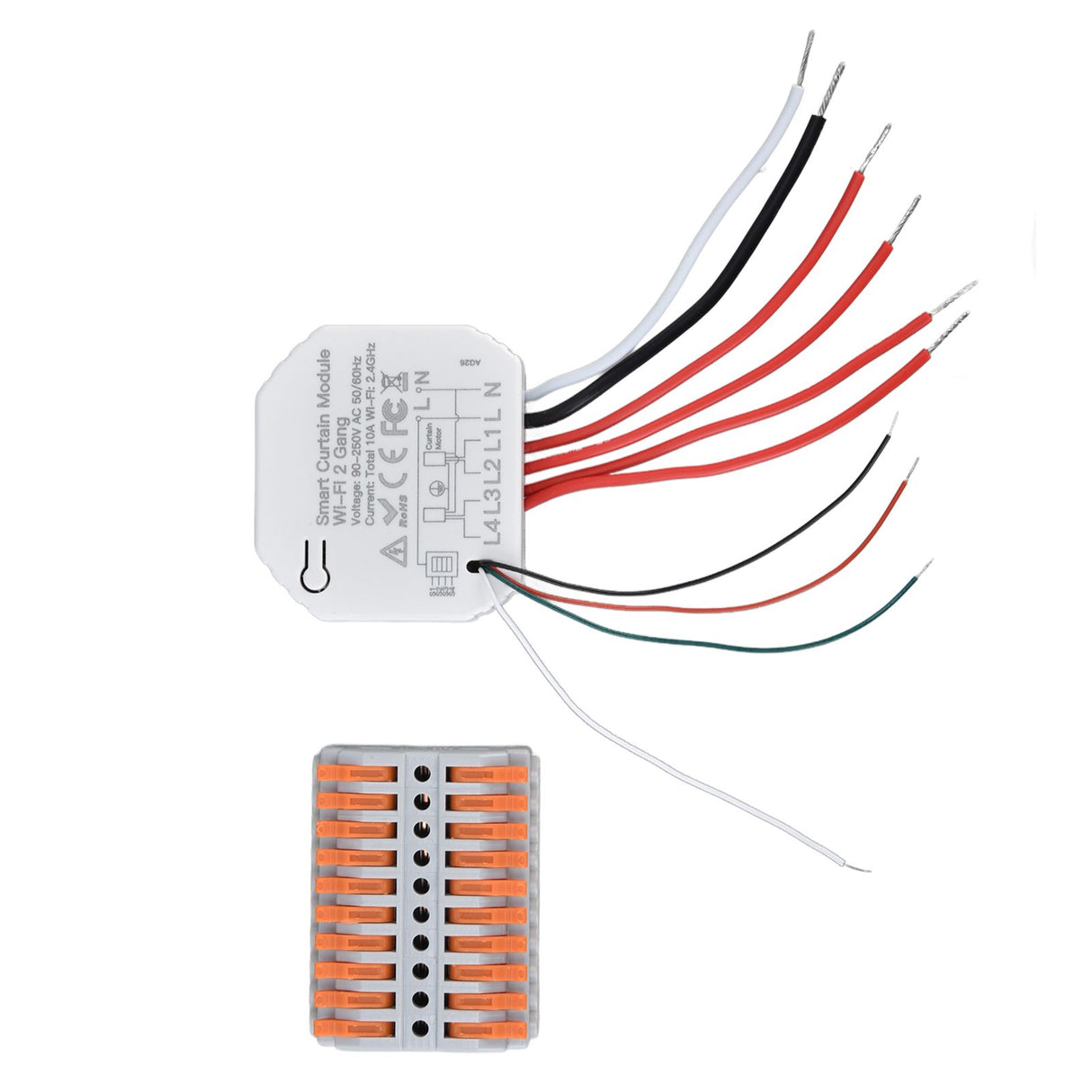 Smart Curtain Switch Module 2 Way Wifi Curtain Opener Module APP Remote Control Timing for Intelligent Appliance 90‑250V