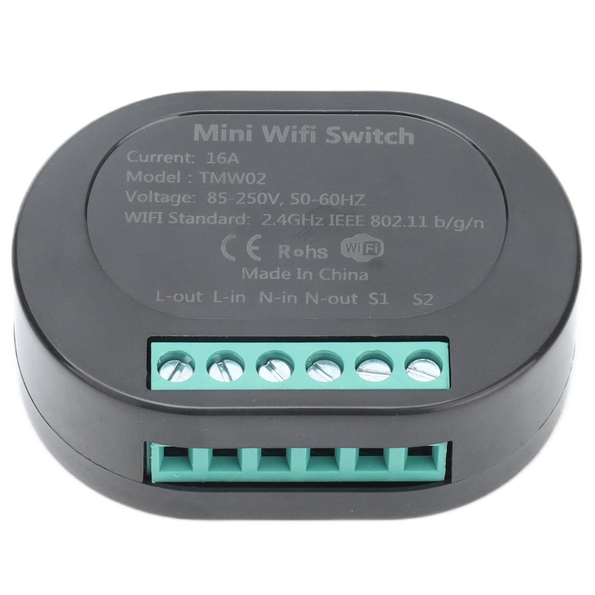 16A Smart Switch Dual Control Timeable Multifunctional On Off Controller Switch for ZigBee for Tuya 85‑250VBlack