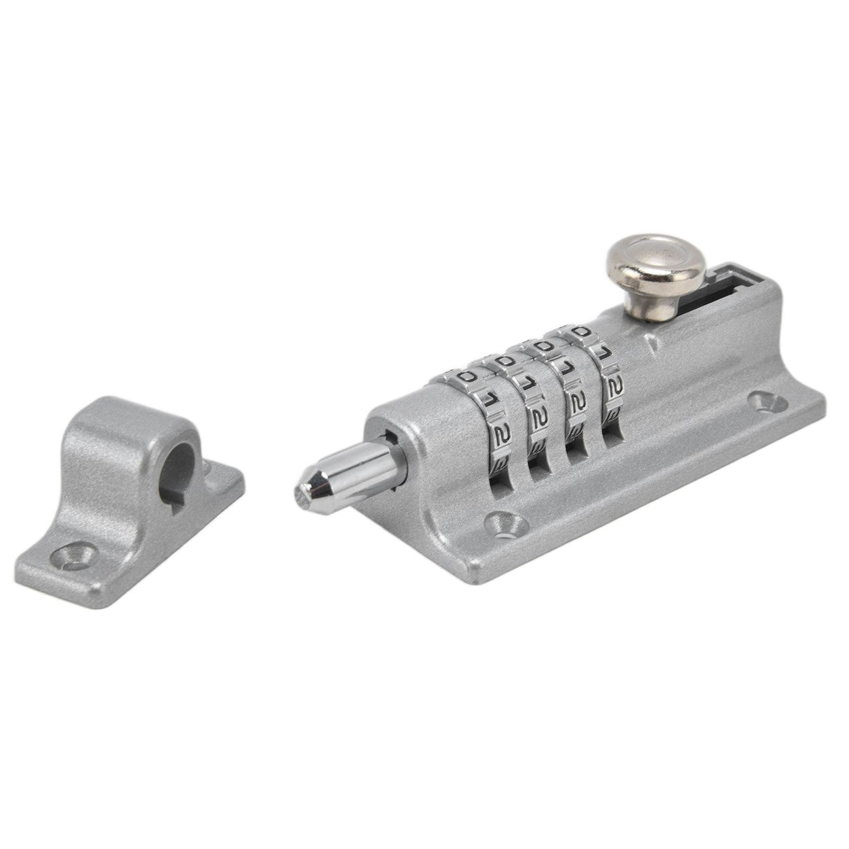 Combination Locking Bolt Safe Password Durable Rust Resistant Coating 4 Digit Lock Bolt for Pool Gate Fence FarmSilver