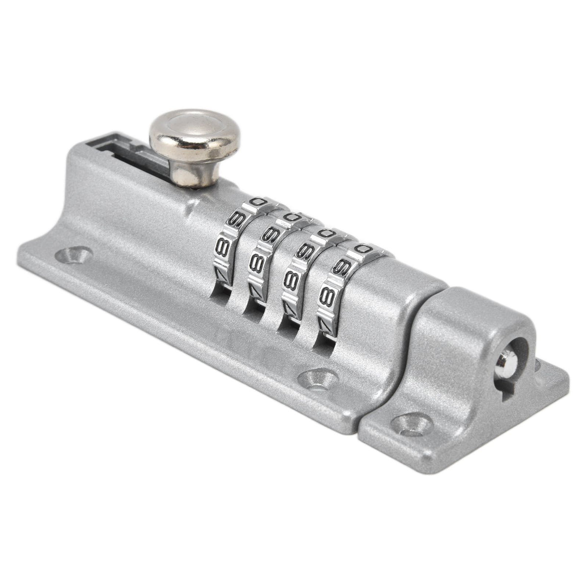 Combination Locking Bolt Safe Password Durable Rust Resistant Coating 4 Digit Lock Bolt for Pool Gate Fence FarmSilver