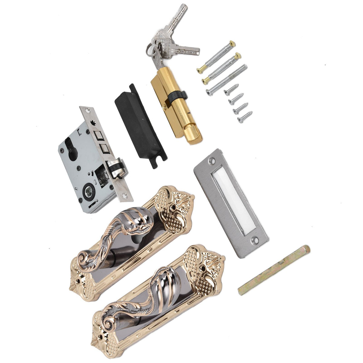 Door Handle Lock Silent Lock Bearing Safety Lever Handle Reversible Bedroom Door Lock