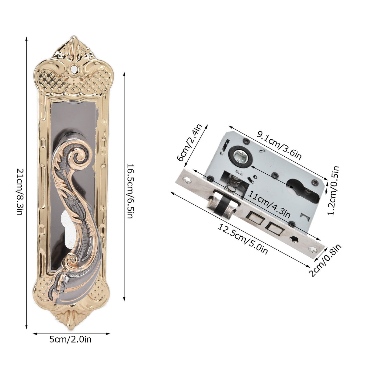 Door Handle Lock Silent Lock Bearing Safety Lever Handle Reversible Bedroom Door Lock