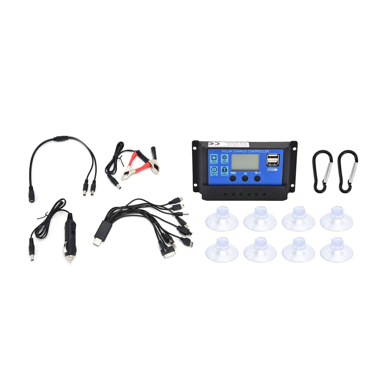 2x10W Solar Panels Kit with 30A Controller Photovoltaic Module USB 5V for RV Boat Emergency Charging