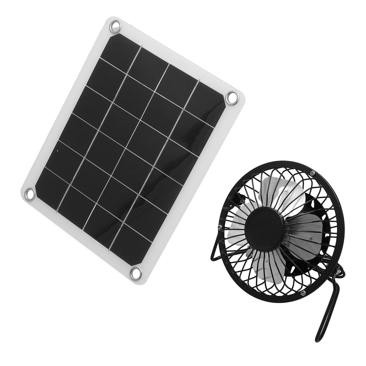 10W Photovoltaic Solar Panel Charger Kit with Fan Dual USB Female Ports for Outdoor Chicken House Farm